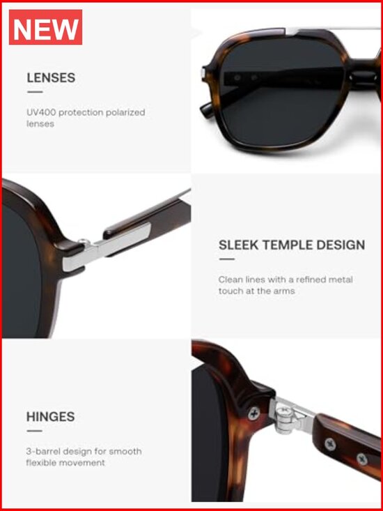 Polarized Aviator Sunglasses with UV400 Protection Gift Set main image 4